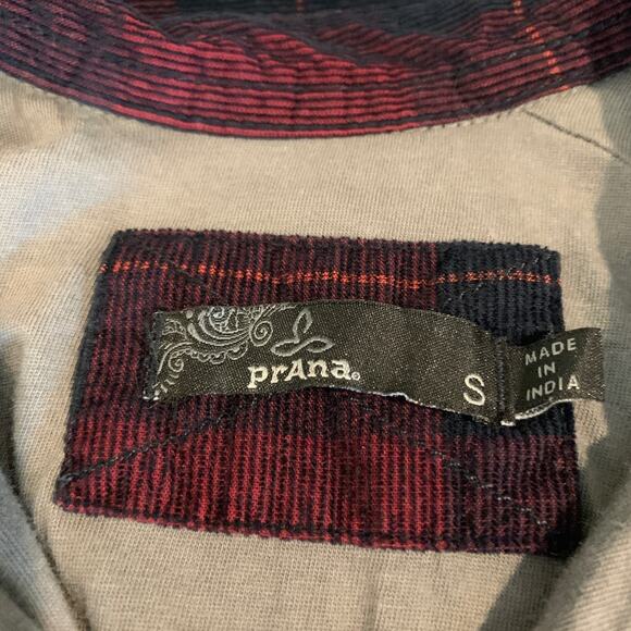 Prana Shirt Women S Small Plaid Long Sleeve Corduroy Snap Buttons Flannel Top - Picture 9 of 13
